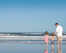 A family on the beach