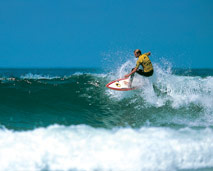 Surfing at a Cornish beach