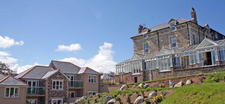 The front of Porth Veor Manor Hotel and Villas