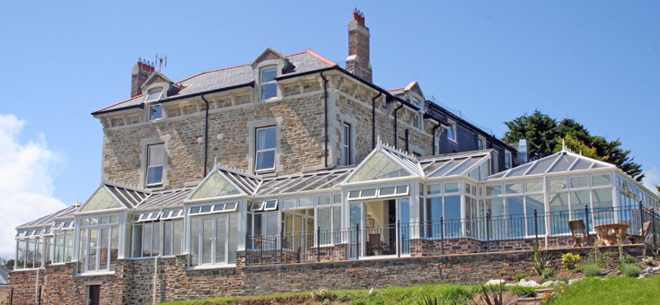 The front of the Porth Veor Manor Hotel
