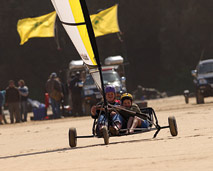 Children Land Speed Sailing on the beach
