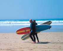 Surfing at Watergate Bay