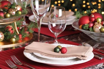 photo of table set for Christmas