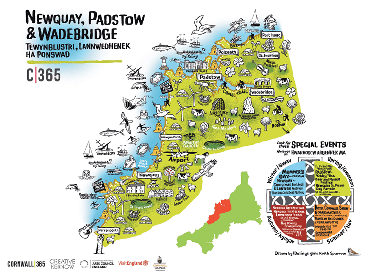 cornwall 365 map of newquay