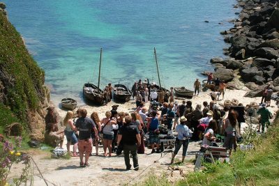 Poldark crew at Porthgwarra