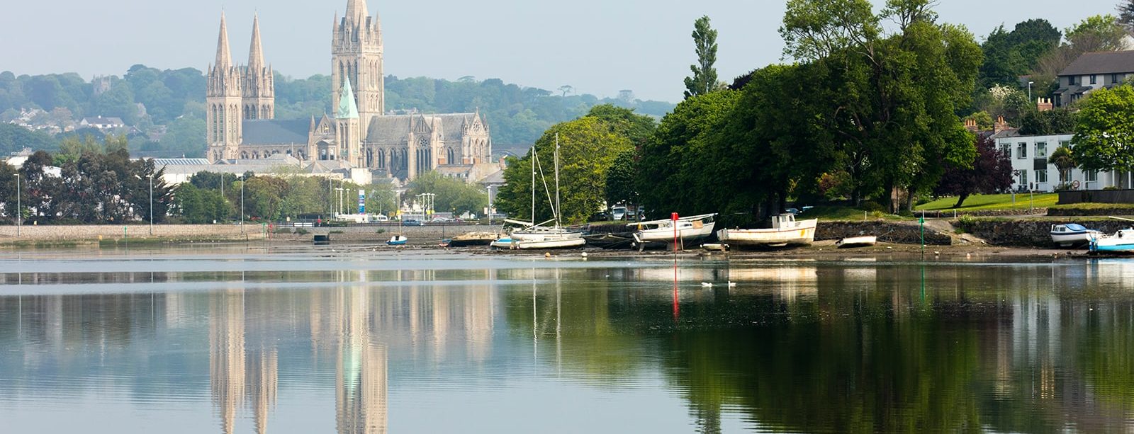 river reflection and truro cathedral