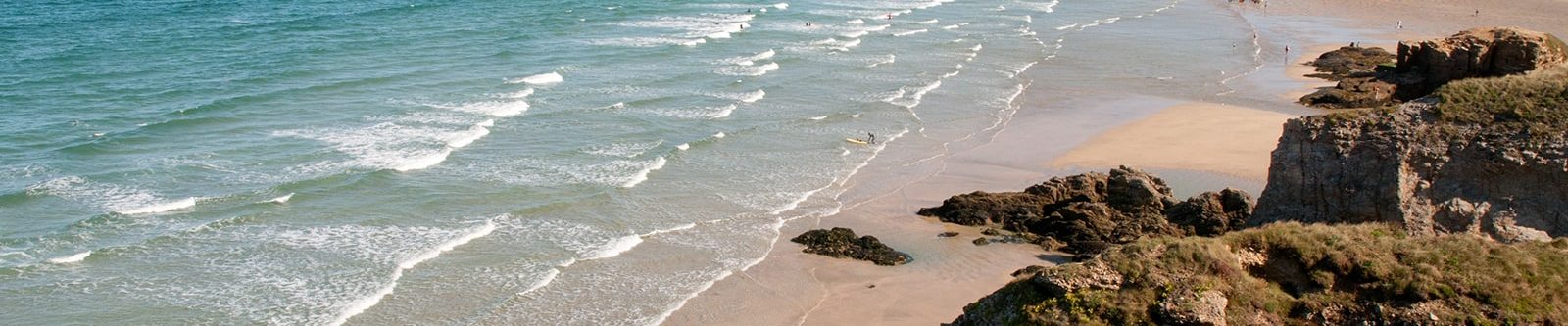 Light surf at Perranporth beach