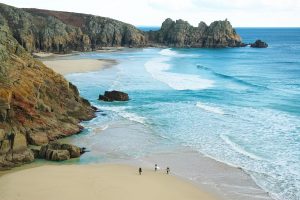 blue sea at Porthcurno