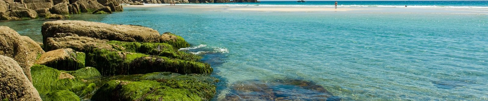 blue sea at Porthcurno