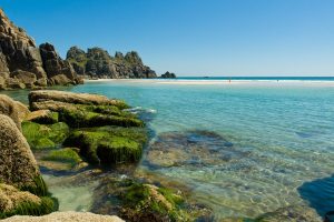 blue sea at Porthcurno