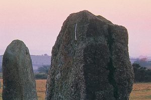 stone circles at sunset in St Cleer