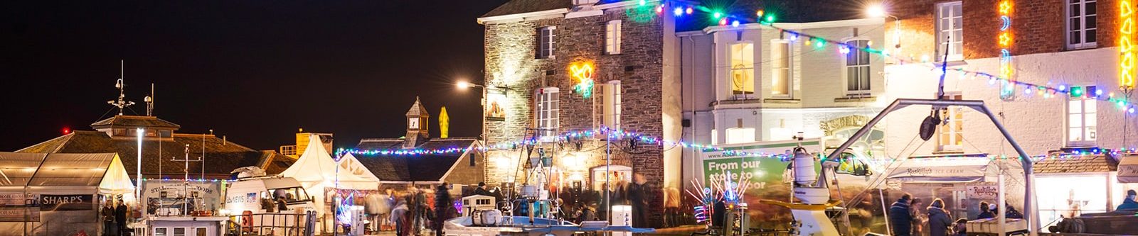 Christmas lights in Padstow