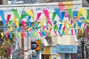 bunting over Falmouth high street