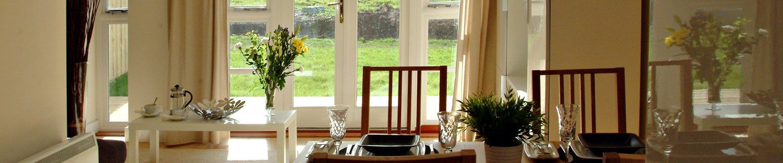 dining area through to lounge and garden