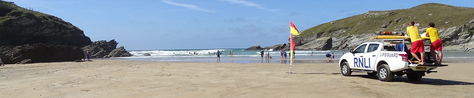 lifeguards on Porth beach