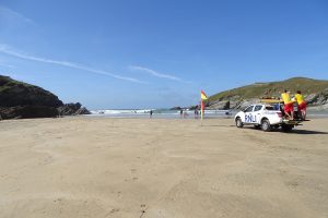 lifeguards on Porth beach