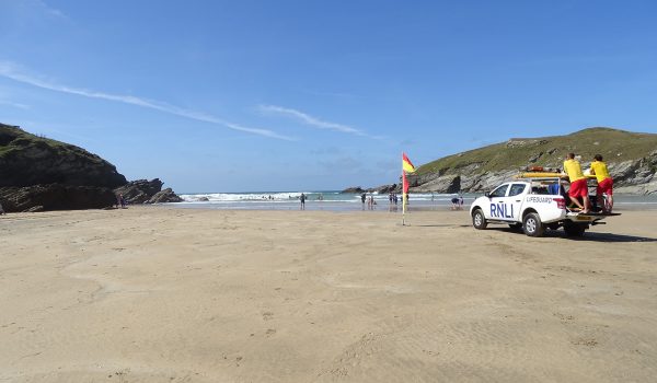 lifeguards on Porth beach