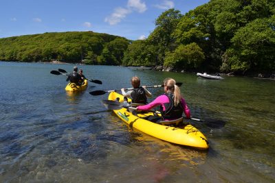 people kayaking