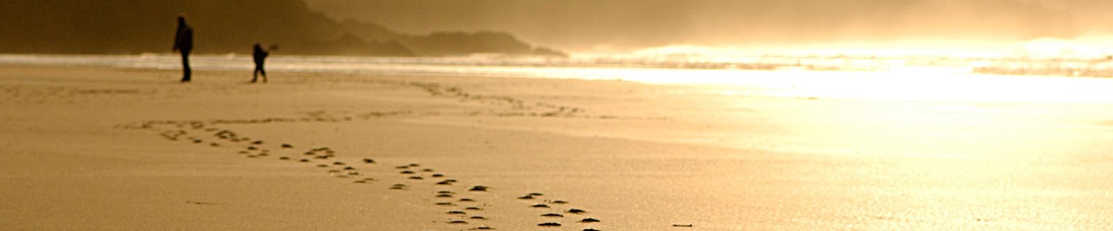 footprints at Watergate Bay