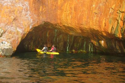 kayaking in a cave