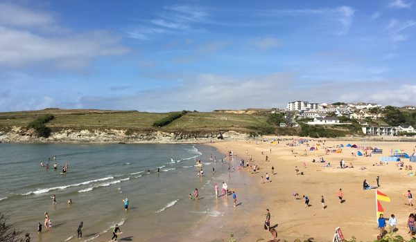 view of busy porth beach