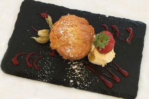 scone with strawberry and cream