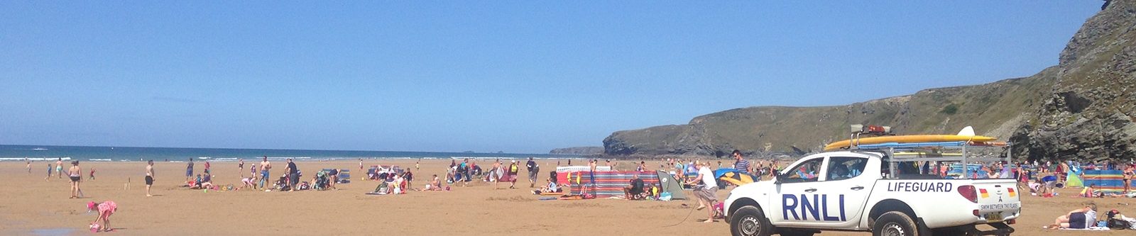 RNLI truck at Watergate Bay