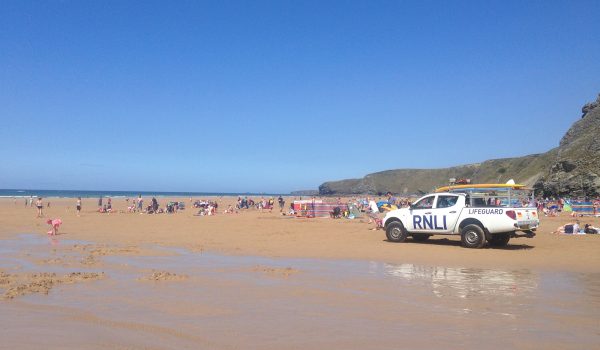 RNLI truck at Watergate Bay