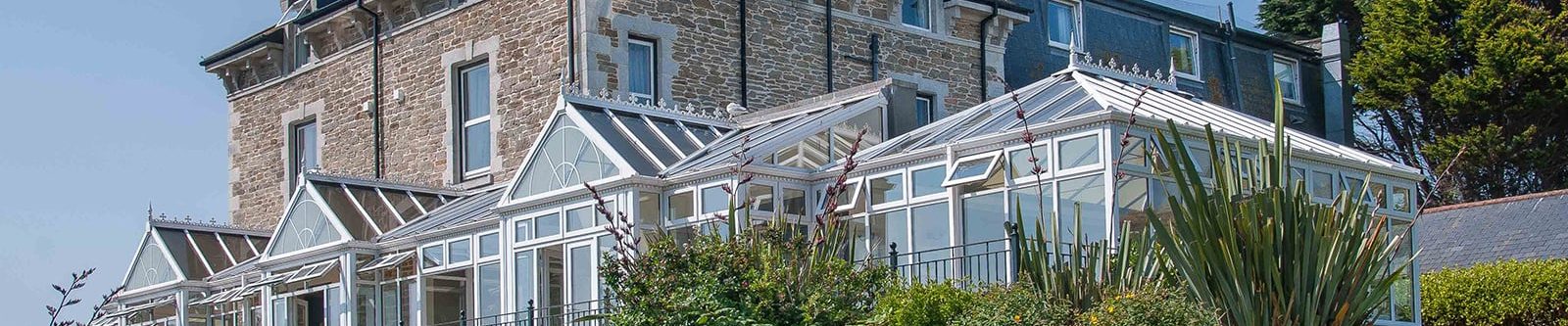 close up of the exterior of porth veor manor hotel