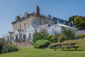 close up of the exterior of porth veor manor hotel