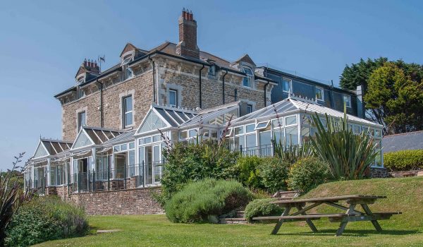 close up of the exterior of porth veor manor hotel