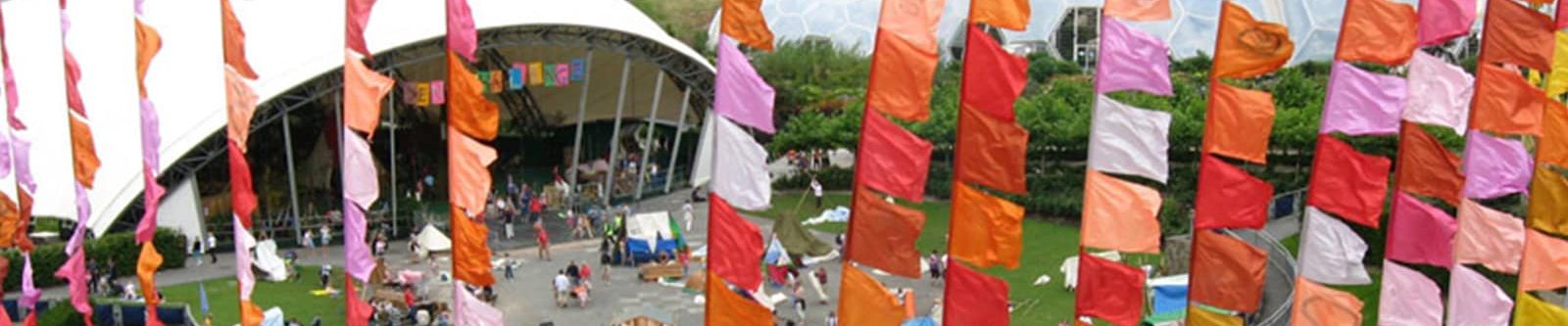 Flags outside the Eden Project