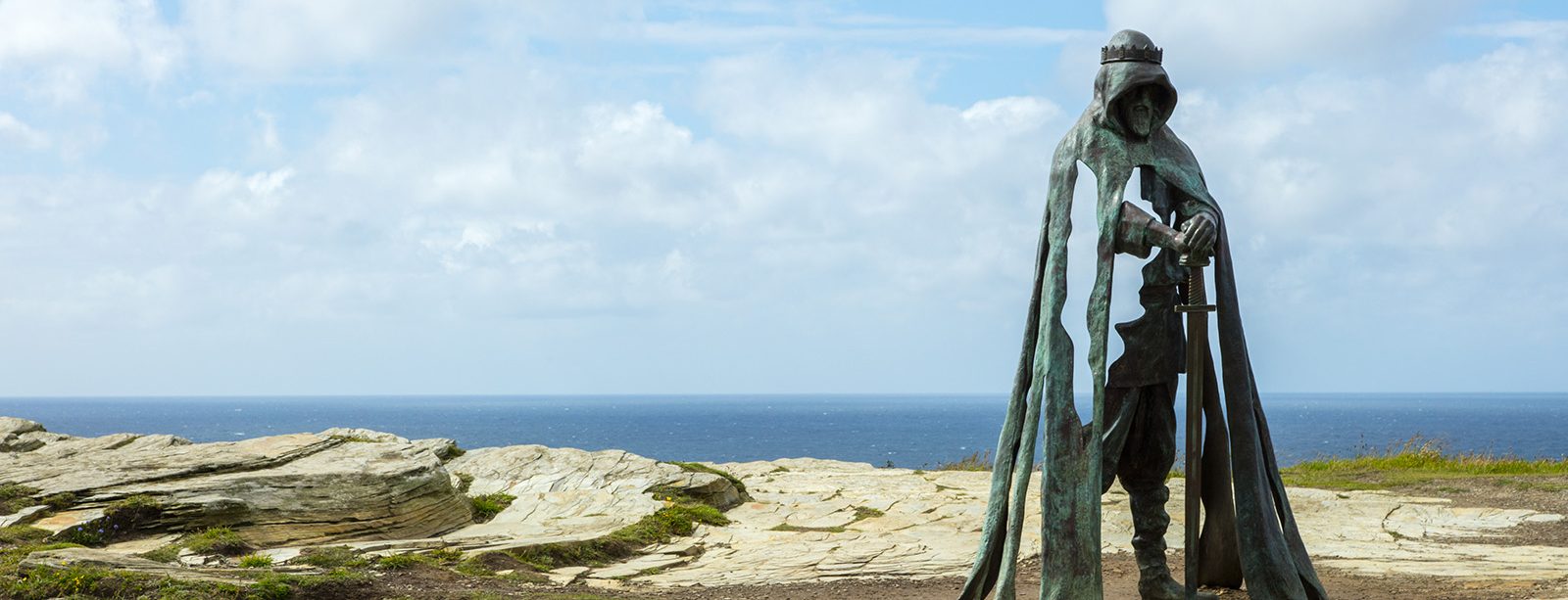 Tintagel statue of King Arthur