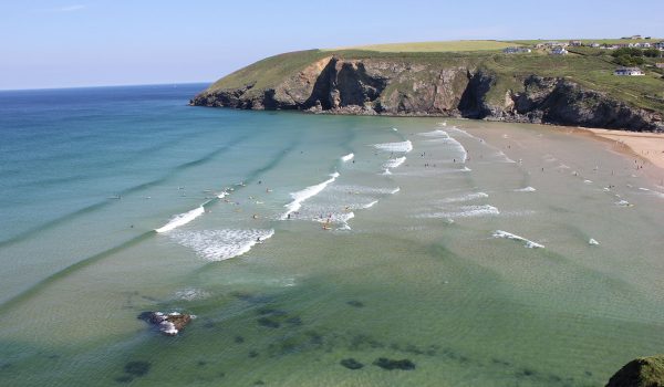 view of sea at Mawgan Porth