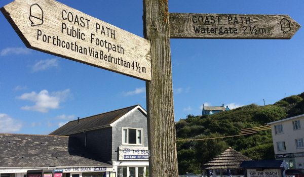 sign post at Mawgan Porth