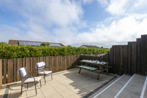 Patio garden with table and chairs