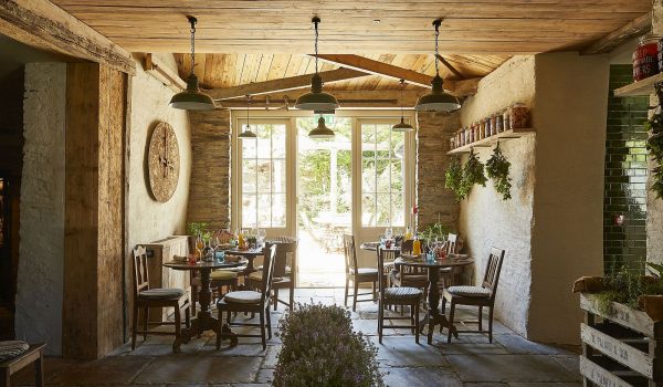 Dining tables at The Pig, Harlyn Bay, Cornwall