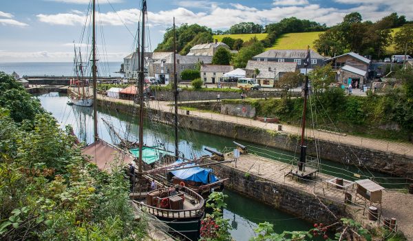 Tall ships in Charlestown Harbour, Cornwall