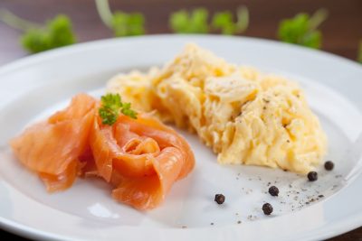 smoked salmon and scrambled eggs