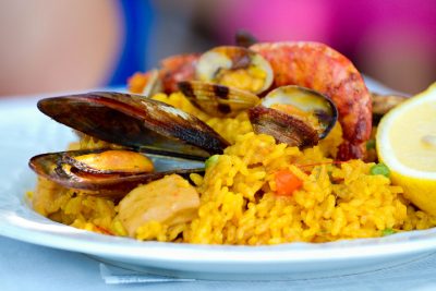 Paella and sea food