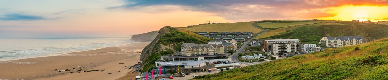 Watergate Beach panorama at sunrise