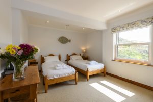 two single beds in bedroom