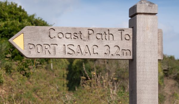 Signpost to Port Isaac - coast path