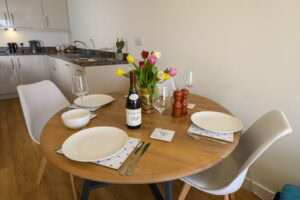 Dining area and kitchen