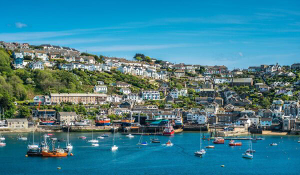 The small coastal town of Fowey in Cornwall, England, UK.
