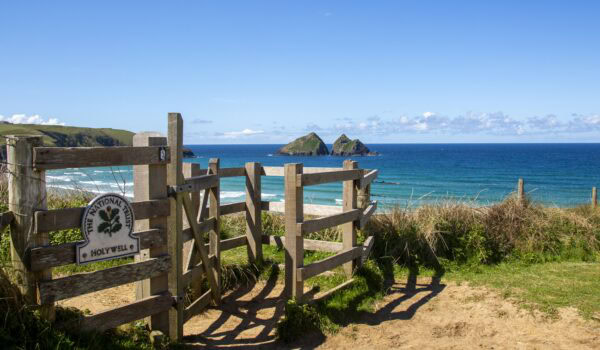 Gate and path to Holywell Bay